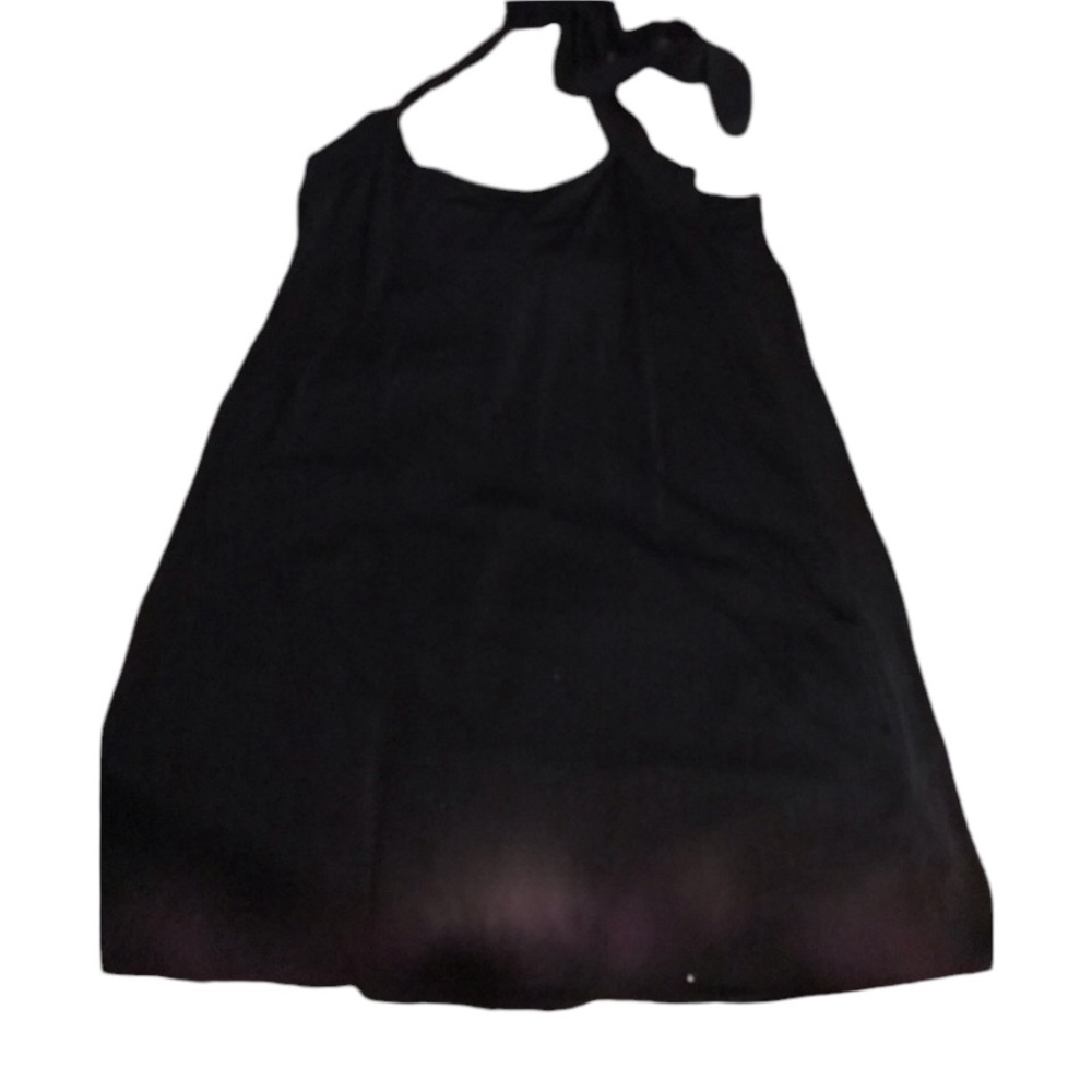 halter dress cover up lg-xL black with stretch swim dress versatile